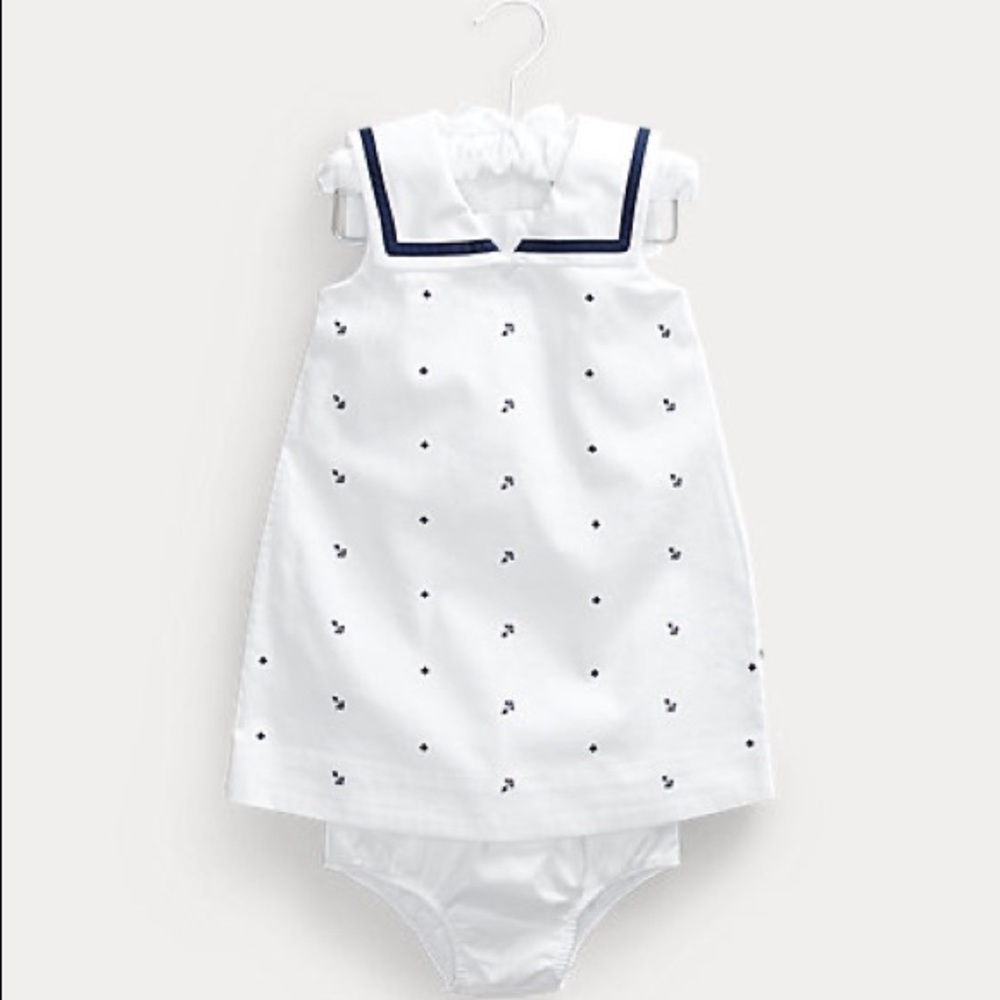 NWT Ralph Lauren Collection Sailor Dress With Bloomers Baby Girl Size 18 Months